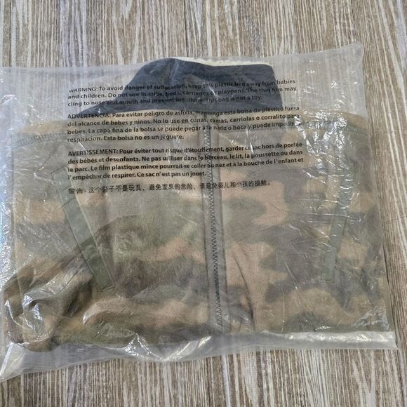 Carter's Camo Sherpa Jacket Quarter Zip Boys Size 5 Green Black Brown Brand New - Picture 5 of 5